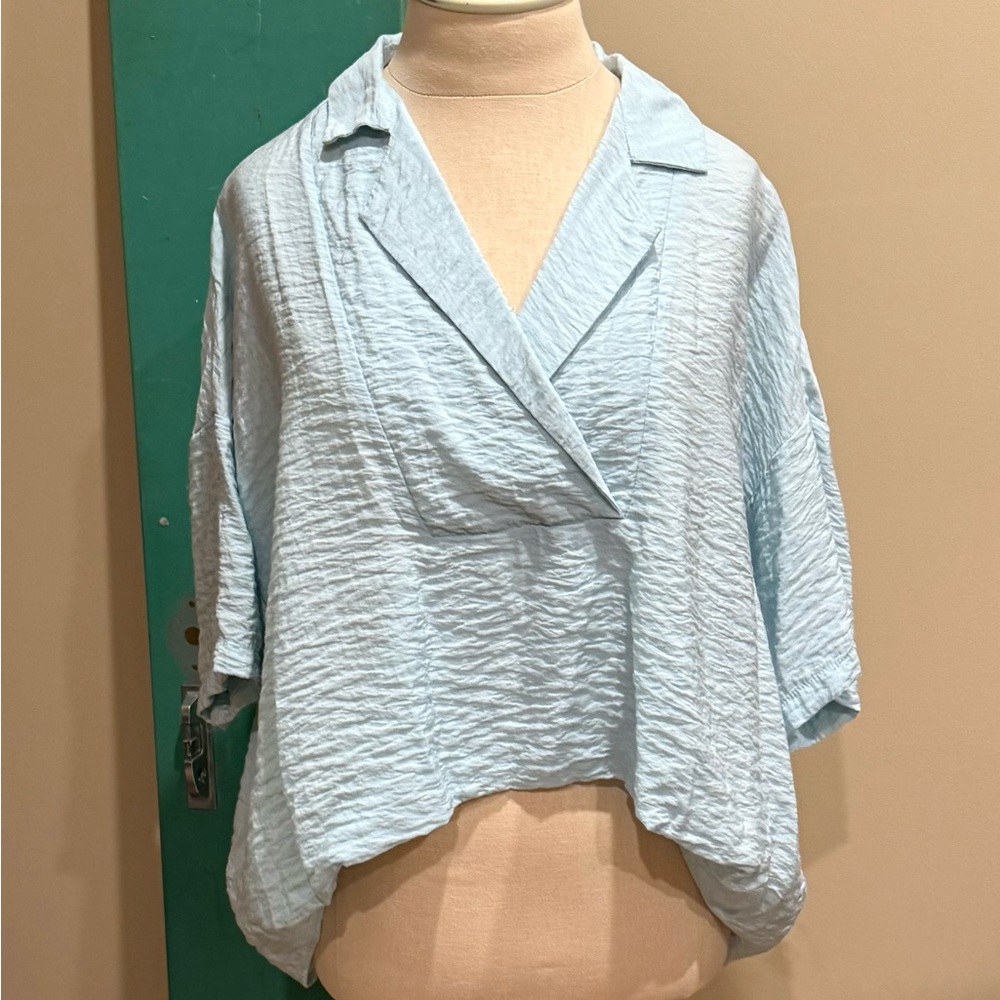 Anthropologie The Dylon Short-sleeved Wide-placket top